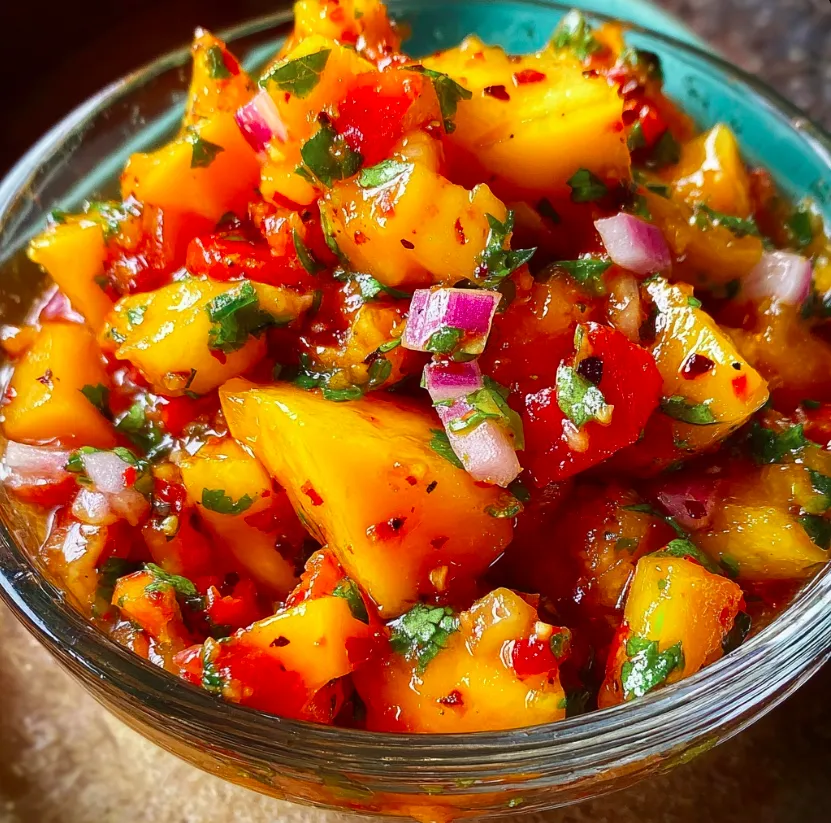 Sweet Spicy Peach Salsa