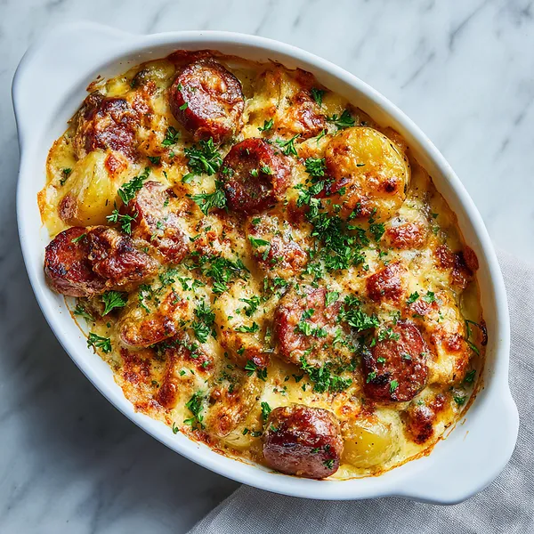Cheesy Sausage Potato Bake