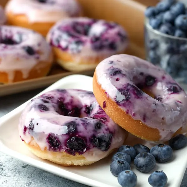 Blueberry Glazed Donuts