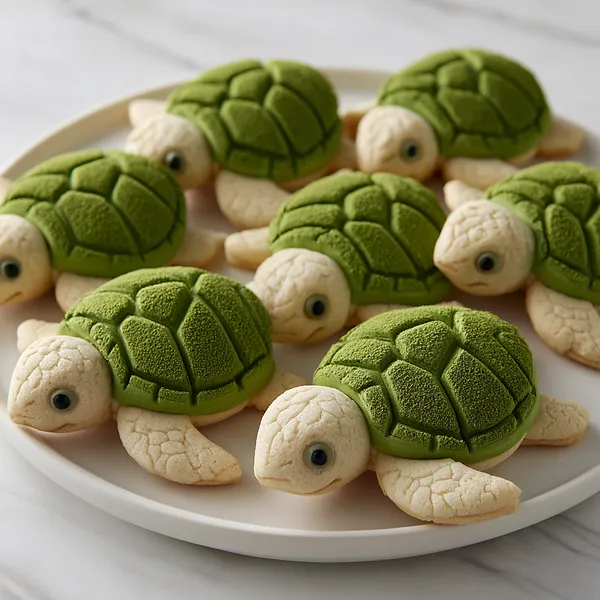Matcha Turtle Cookies