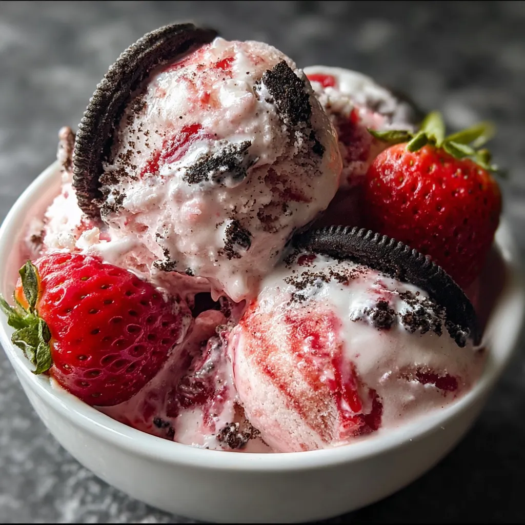Strawberry Oreo Ice Cream
