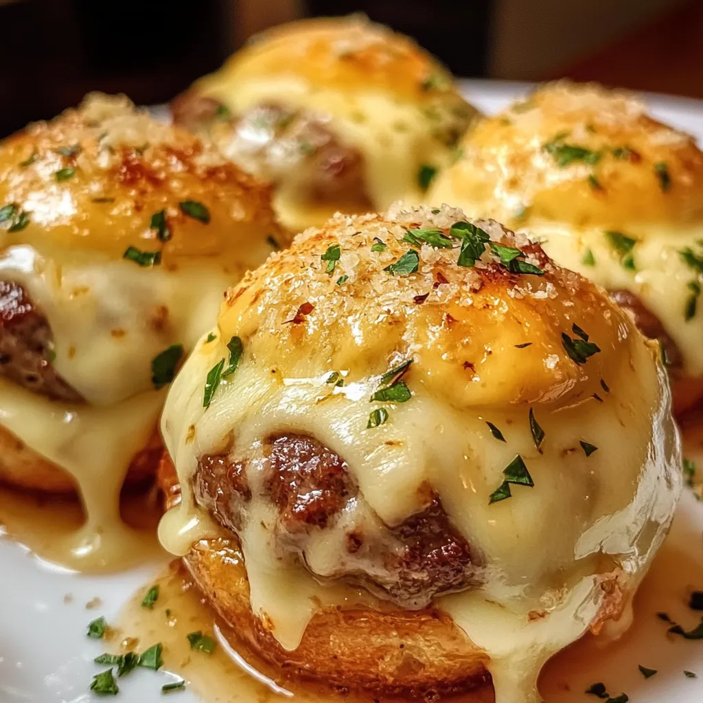 Irresistible stuffed bread bombs with gooey cheese pull and golden garlic parmesan crust