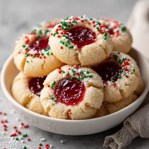 Christmas Thumbprint Cookies