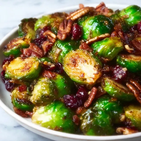 Cranberry Pecan Brussels Sprouts