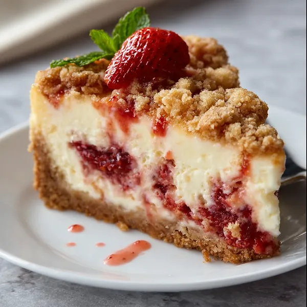 Strawberry Crumble Cheesecake