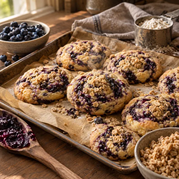 Swirl Blueberry Crumble Cookies