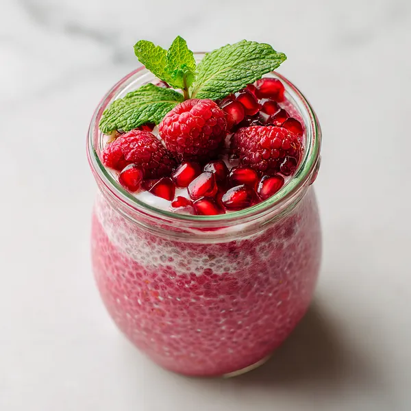 Raspberry Pomegranate Chia Pudding