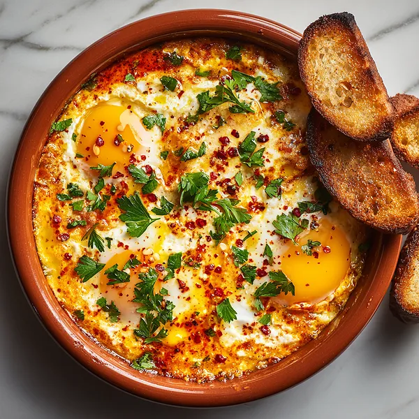 Spicy Baked Feta Eggs