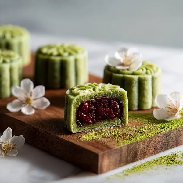 Matcha Snow Mooncakes