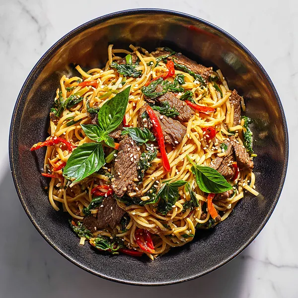 Thai Basil Beef Noodles