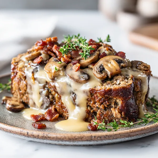 Bacon Swiss Mushroom Meatloaf