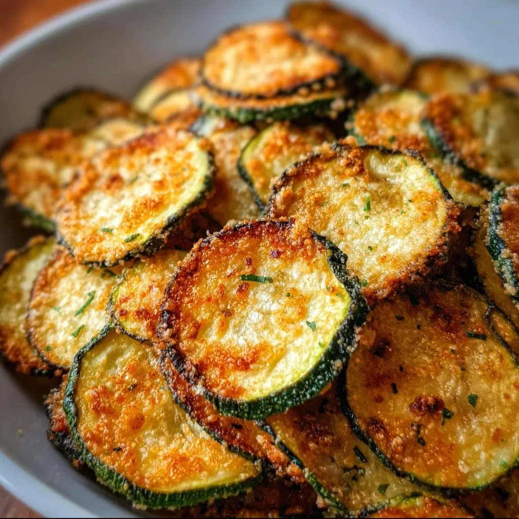 Herb-crusted cheesy zucchini slices perfectly baked with golden cheese topping and green herbs