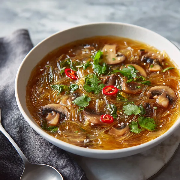Mushroom Glass Noodle Soup