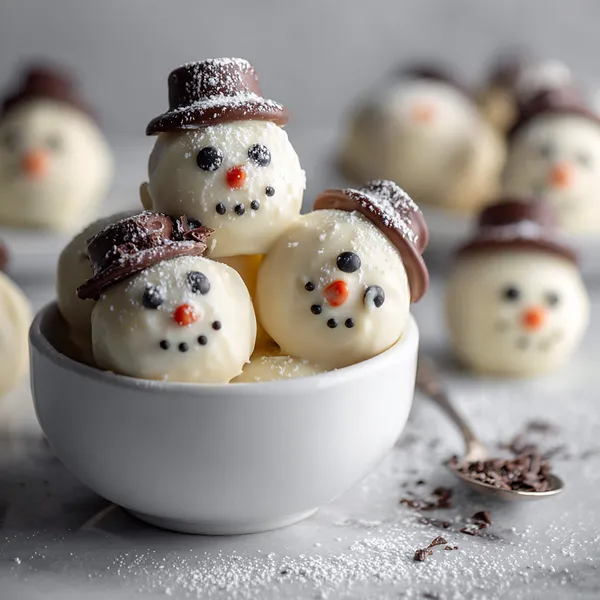 Snowman Cookie Dough Bites