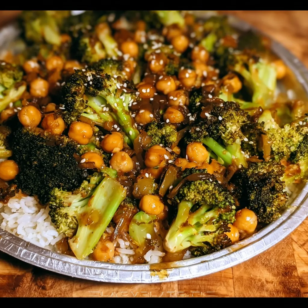 Garlic Broccoli Chickpea Stir Fry