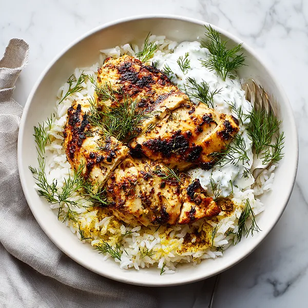 Greek Chicken Rice Platter