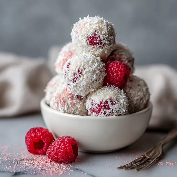 Raspberry Coconut Truffles