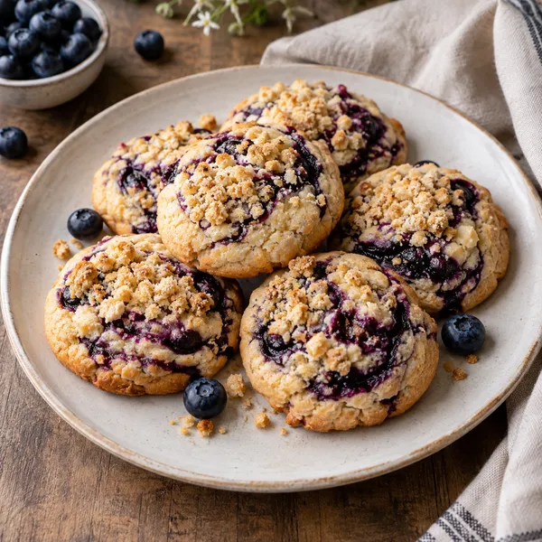 Blueberry Swirl Crumble Cookies