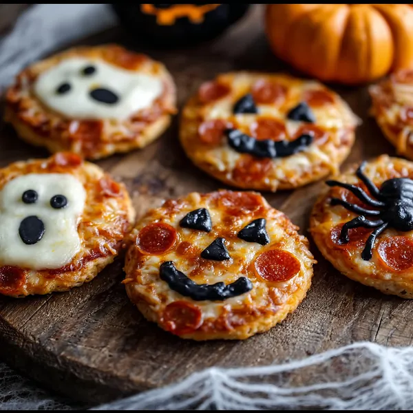 Halloween Mini Pizzas