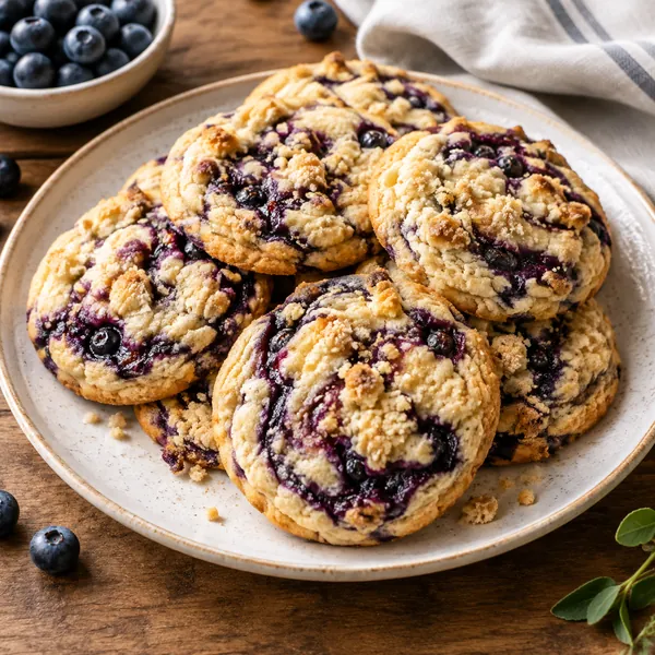 Blueberry Swirl Crumble Cookies
