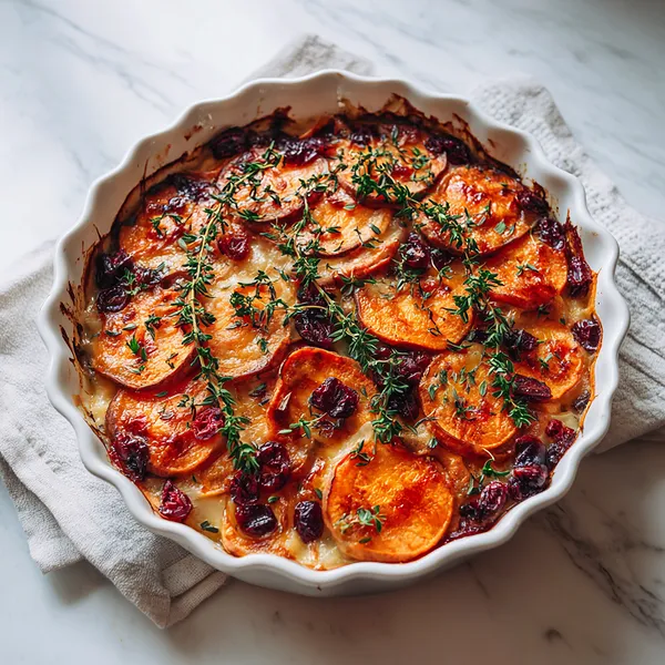 Sweet Potato Cranberry Gratin