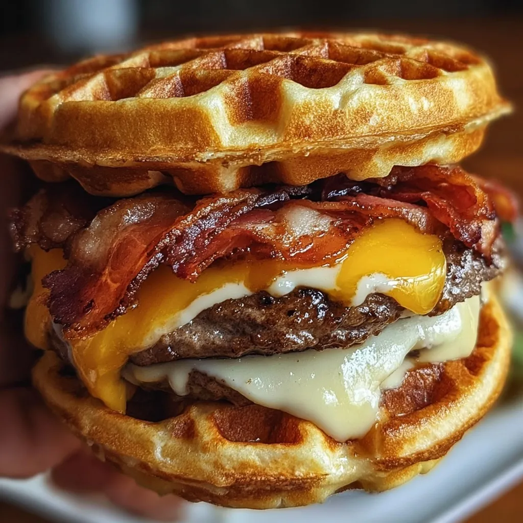 Waffle Bacon Cheeseburger