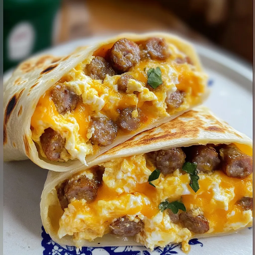 Cheesy Sausage Egg Wraps
