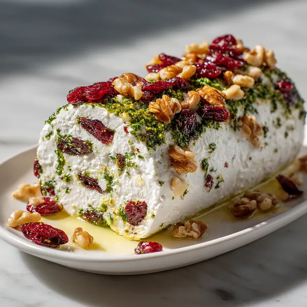 Pesto Cranberry Cheese Log