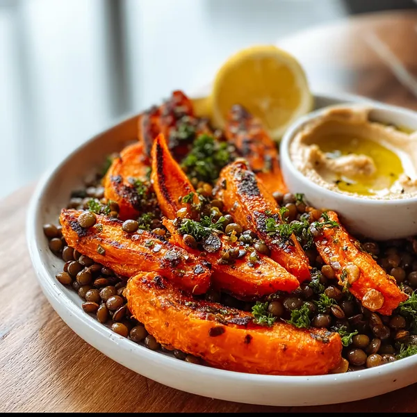 Roasted Carrot Lentil Bowl