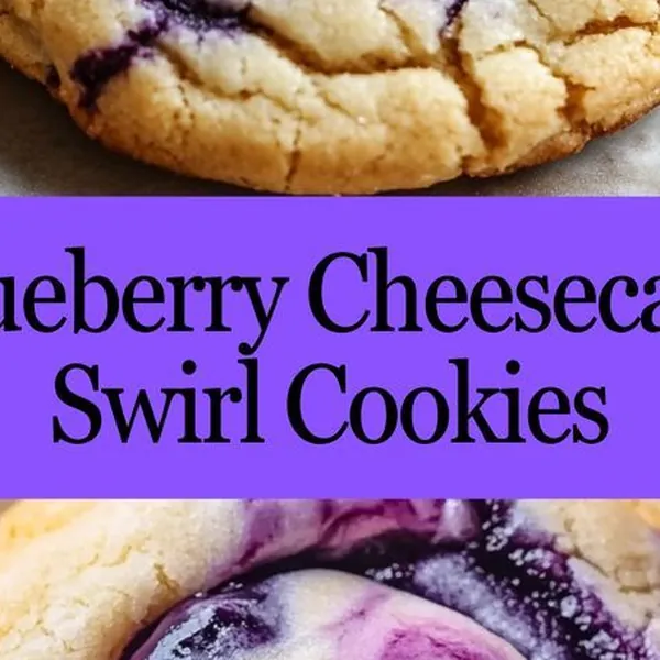 Close-up of the marbled blueberry and cream cheese swirl texture