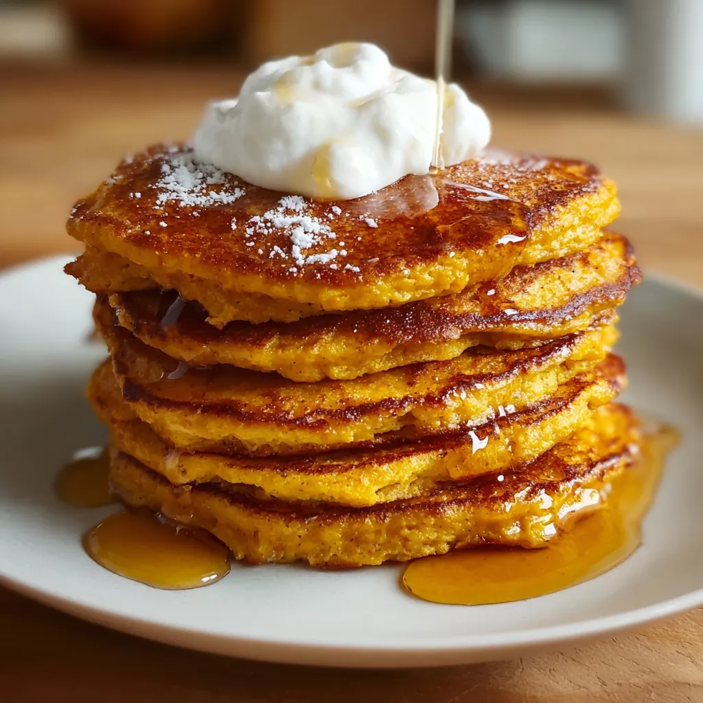 Pumpkin Cottage Cheese Pancakes