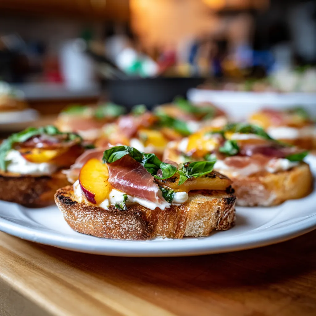Burrata Peach Crostini