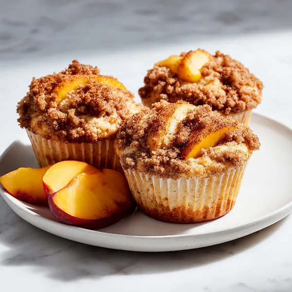 Peach Crumble Muffins