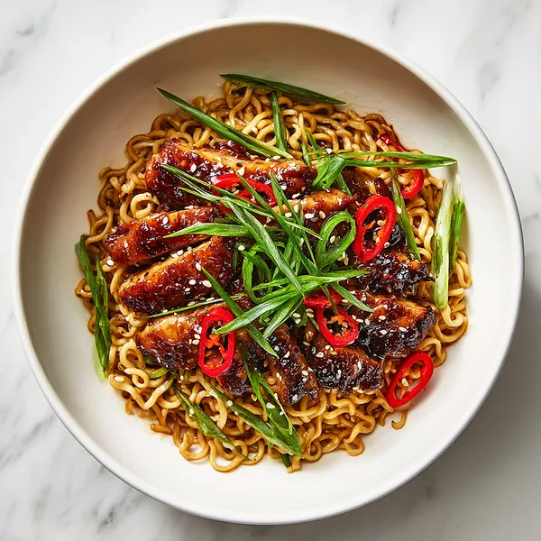 Sticky Garlic Chicken Noodles