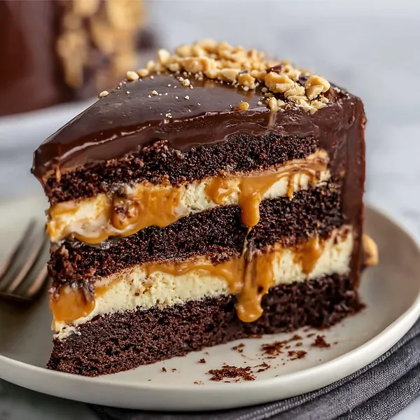 Chocolate Snickers Cake