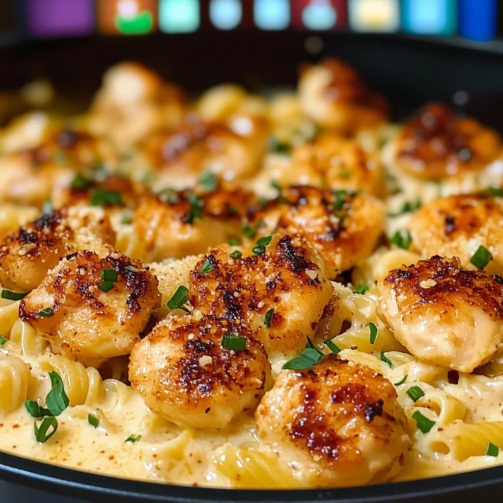 Restaurant-quality garlic butter chicken and pasta dish with perfectly caramelized chicken pieces and rich cream sauce