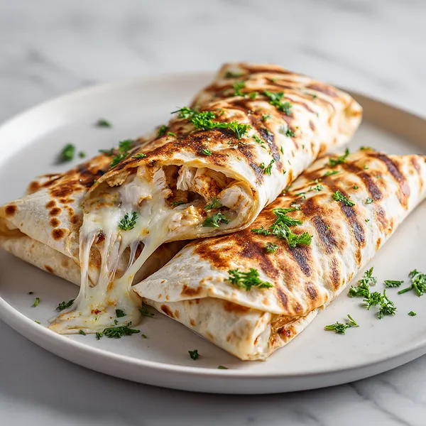 Cheesy Garlic Chicken Wraps