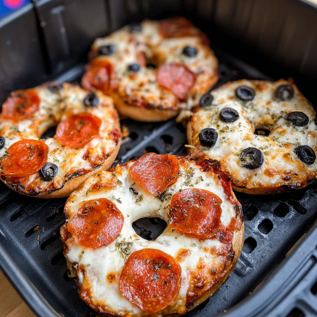 Air Fryer Bagel Pizzas