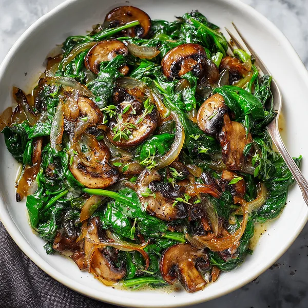 Sautéed Spinach with Caramelized Onions