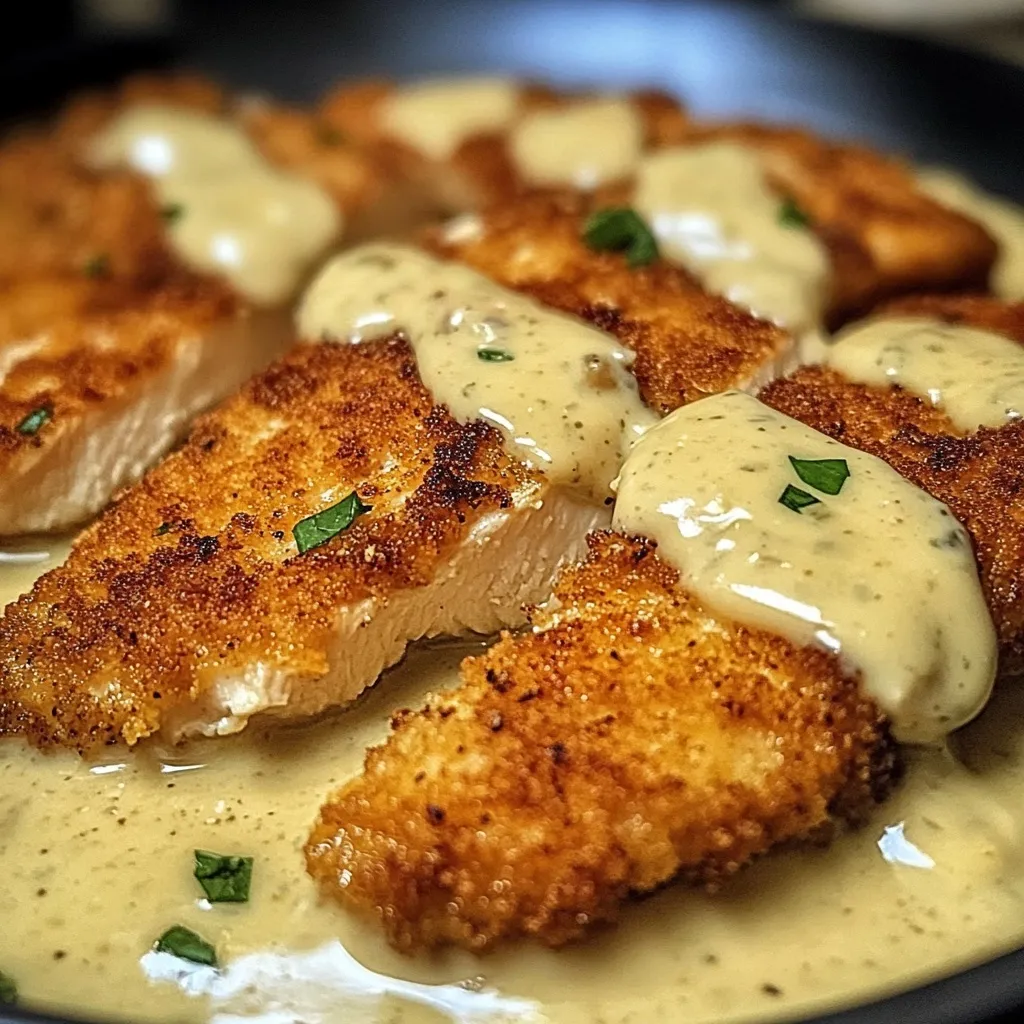 Crispy Chicken Cutlets with Creamy Sauce