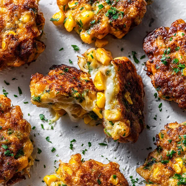 Cheesy Corn Fritters