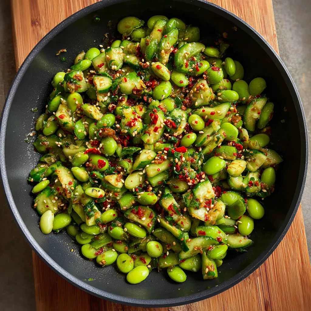 Spicy Edamame Cucumber Salad