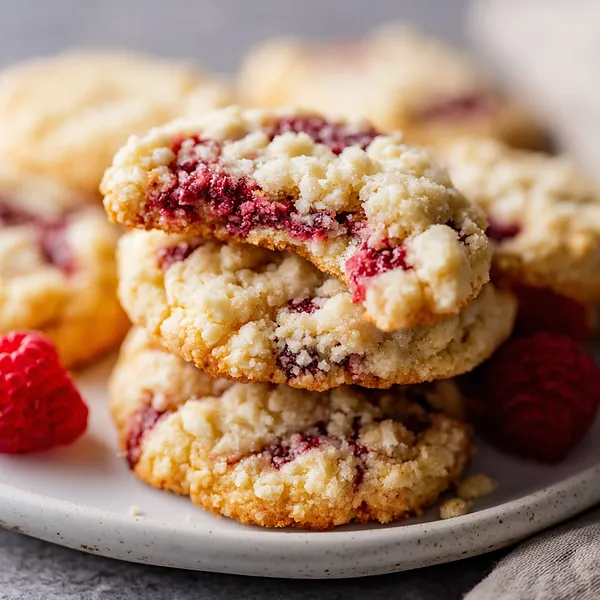 Raspberry Crumble Cookies