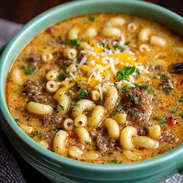 Cheeseburger Macaroni Soup
