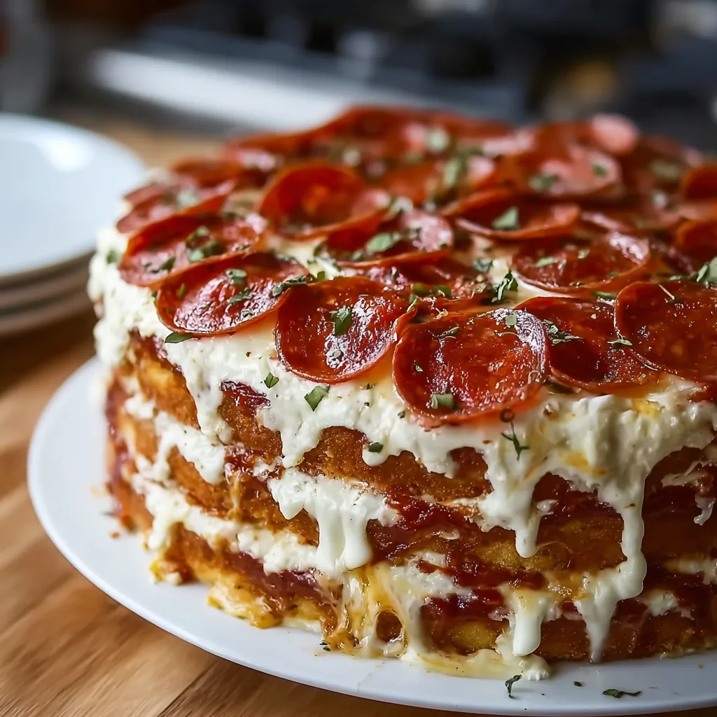 Pepperoni Pizza Cake