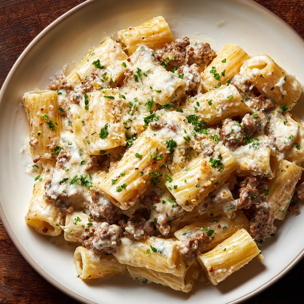 Creamy Beef Rigatoni