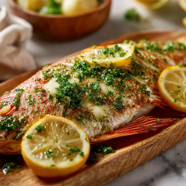 Baked Red Snapper Lemon Herb