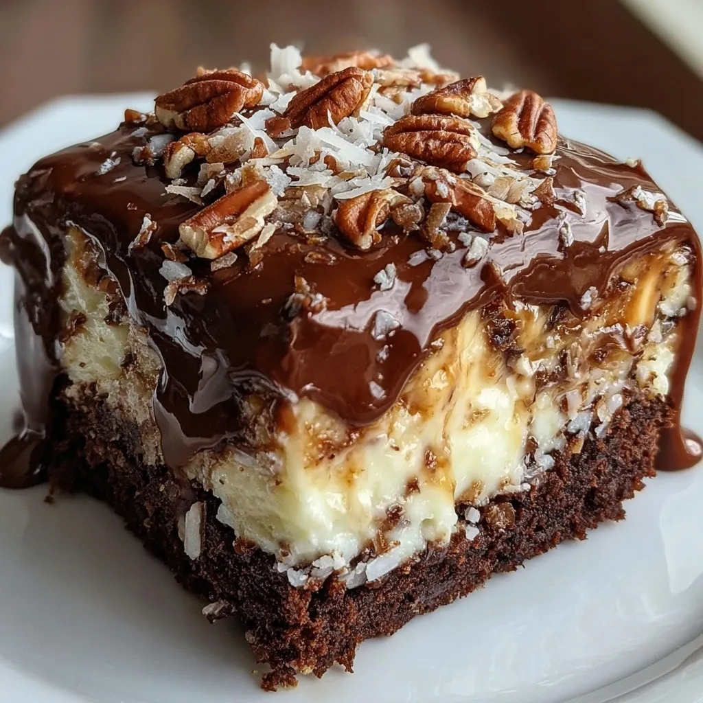 German Chocolate Poke Cake