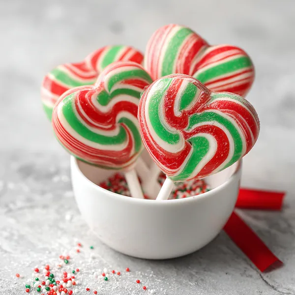 Candy Cane Heart Lollipops - Special