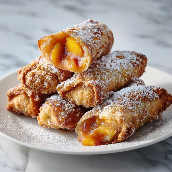 Peach Cobbler Egg Rolls